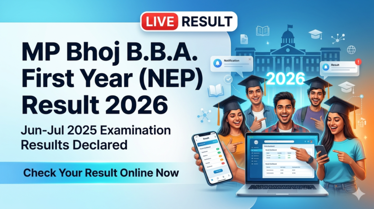 MP Bhoj Open University B.B.A. First Year (NEP) 2025 (Jun-Jul) examinations