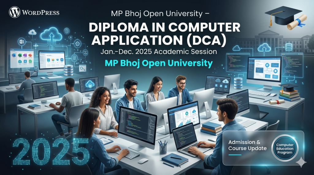 MP Bhoj Open University DCA Result 2025 Declared, MP भोज ओपन यूनिवर्सिटी DCA का 2025 का रिज़ल्ट घोषित MP Bhoj Open University DCA Result 2025 Declared